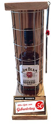 Jim Beam Geschenke Geschenkset 50 Geburtstag Eiserne Reserve Gitter -r-: Alles Gute zum 50. Geburtstag - Spirituosen Geschenkverpackung Bourbon Whisky (1 x 0.70 l)
