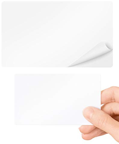 CKB LTD Selbstklebende PVC-Karten, Kunststoff, blanko, weiß, Standard CR80, Kreditkartengröße 86 x 54 mm, dünn, 320 Mikron mit 175 Mikron Papierrückseite für Kartendruck drucker - Packung 10