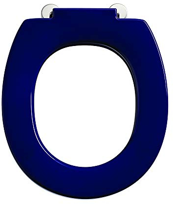 Armitage Shanks Contour 21 Toilet seat Ring, Rounded Shape, Durable Toilet seat Ring, Including Hinge Set for Easy Installation, Scratch-Resistant Urea – Blue (375x435x40 mm)