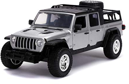 Jada Toys 253203055 Fast & Furious 2020 Jeep Gladiator F9, Auto, Tuning-Modell im Maßstab 1:24, zu öffnende Türen, Motorhaube und Kofferraum, Freilauf, grau