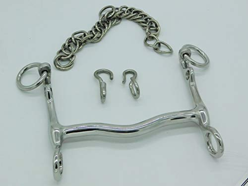 Dressur Kandare Kandarengebiss Gebiss Rostfrei + Kinnkette 12,5 13,5 14,5 15,5 16,5 auch Übergröße Tysons (12,5)