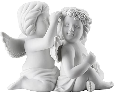 Rosenthal Engel Gross Weiss matt Engelpaar mit Blumen