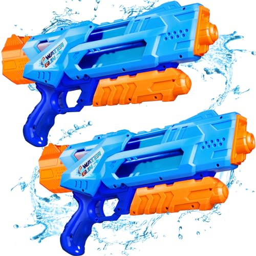 Quanquer 1200cc Super Squirt Water Guns for Kids Adults - 2 Pack Super Water Soaker with Excellent Range - Ideas Gift Toys for Summer Outdoor Swimming Pool Beach Sand Water Fighting Play