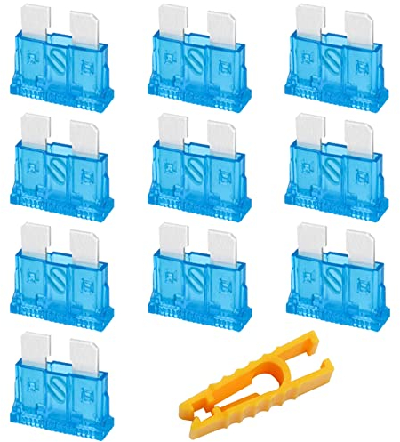JatilEr 10 Piezas Fusibles 12v Estándar 15A con Extractor de Fusibles para Coche/Camper/Camión/Moto/Barco