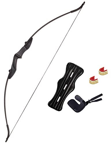 57 Zoll Takedown Recurve Bogen und Zubehör Set 20 lbs 30 lbs 40 lbs Zielübungs Recurve Bogen für Anfänger Teenager Erwachsene Langbogen Kit Rechte und Linke Hand (20lbs, Schwarz)