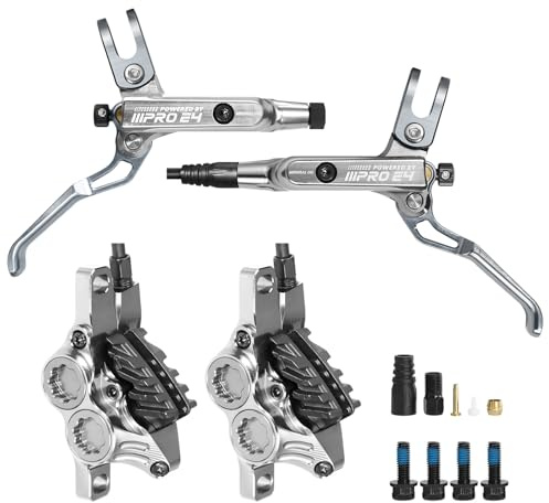 BUCKLOS IIIPRO E4 MTB 4 Pistons Mountain Bike Hydraulic Disc Brake Set Front 835mm and Rear 1550mm with Ceramic Brake Pad for Bicycle/E-Bike (Pre-Bled)…