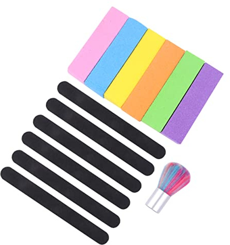 Set 13 Pezzi Lima Unghie Nero Plastica per Unghie Naturali e Acriliche | Levigatura, Lucidatura e Rimozione Colla, Finitura Uniforme per Manicure Professionale