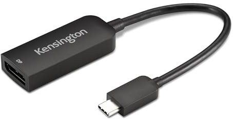 Kensington CV5000DP USB-C 4K / 8K DisplayPort 1.4 Adapter, Unterstützt 8K Video, DP-Kabel, Universelle Kompatibilität, Hochwertiger Computeradapter (K34680WW)