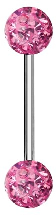 Taffstyle Piercing Barbell Stab mit Multi Ferido Kristall Kugeln