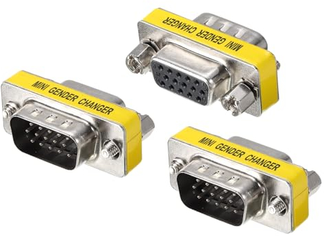 sourcing map Coupleur VGA, Connecteur de Changeur de Genre VGA, 15 Broches Mâle vers Femelle, Adaptateur VGA, Transformation pour Rallonge de Câble, Paquet de 3