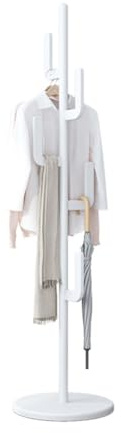 Porte-manteau En Bois Cactus Porte-manteau En Bois Massif Sur Pied Avec 6 Crochets Porte-manteau Suspendu Poteau Simple Facile Assembler Pour Chambre Coucher,Salon,Entrée De La Maison ( Color : White