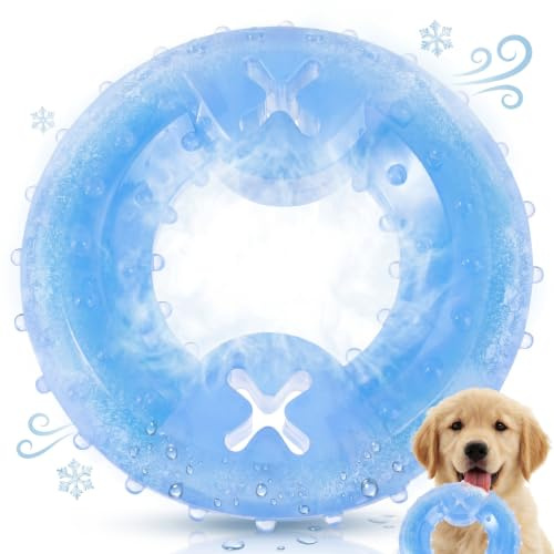 Milisten Gefrorenes Hundespielzeug Eisring mit Wassereinfüllfunktion 11,5cm – Kühlendes Kauspielzeug für Hunde zur Abkühlung Zahnpflege und Beschäftigung im Sommer