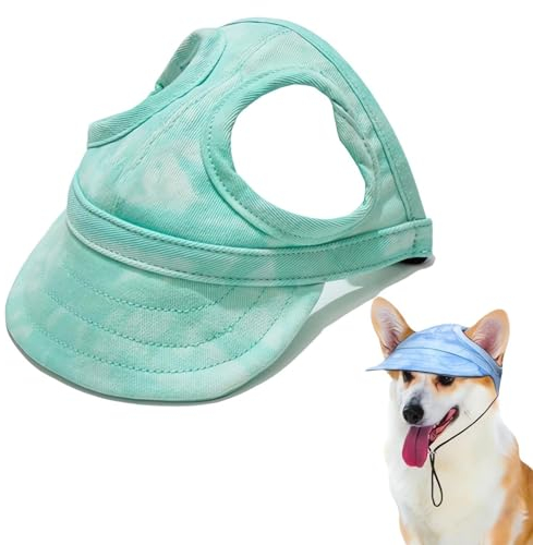 Outdoor Sun Protection Hood for Dogs, Outdoor Sonnenschutz Hut für Hunde, Hunde Baseballmütze, Basecap Verstellbar Sonnenschutz Hut Hundecap mit Ohrlöchern, Haustier Baseball Mütze für Hunde (F, S)