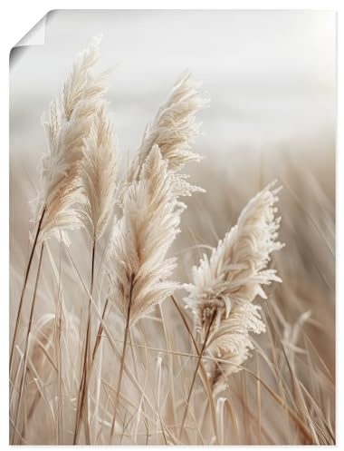 ARTLAND Wanddeko Poster & Kunstdrucke Wandposter 60x80 cm Pflanzen natural elements Gräser Pampasgras Schilf Boho Deko U5GN