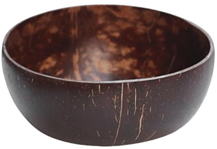 Cocoonut Bowl - Cuenco de ensalada de nueces de coco | Cuencos multiusos naturales hechos a mano - Ensaladera rústica portátil, tazas de agua marrón | Tazones de acai de concha de cacao para helado,