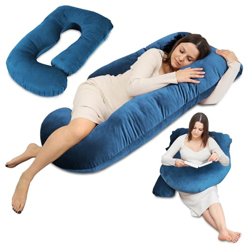 Totsy Baby Cuscino gravidanza 180cm – lungo per dormire sul fianco perfetto per il riposo notturno Aiuta a rilassare la schiena e le gambe Ideale per maternità Forma a J Oeko-Tex