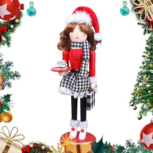 Schiaccianoci della donna del, statua schiaccianoci di Hristmas, marionetta schiaccianoci tradizionale, schiaccianoci in legno di Natale, marionetta schiaccianoci soldato, facile da usare,