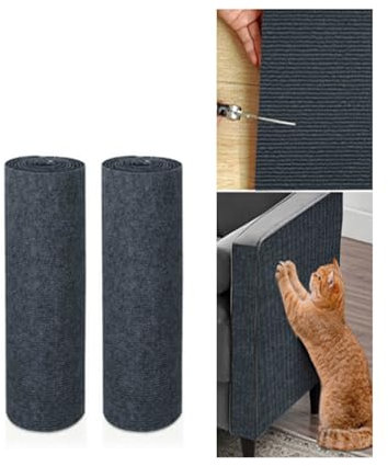 kratzmatte Katze,kratzschutz40 x 200cmsofa Katze,kratzmatte selbstklebend Wand.Katze Kratzteppich kann getrimmt Werden,geeignet für Möbel,Türen,Wände.Haustier Sofa Schutz. (Grau)