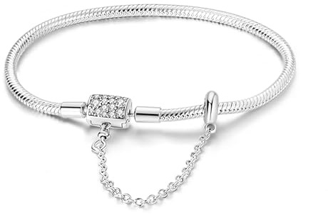 QIKAOLA S925 Armbänder für Pandora Charms Moments Schlangenketten-Charm-Armbänder als Geschenk für Frauen