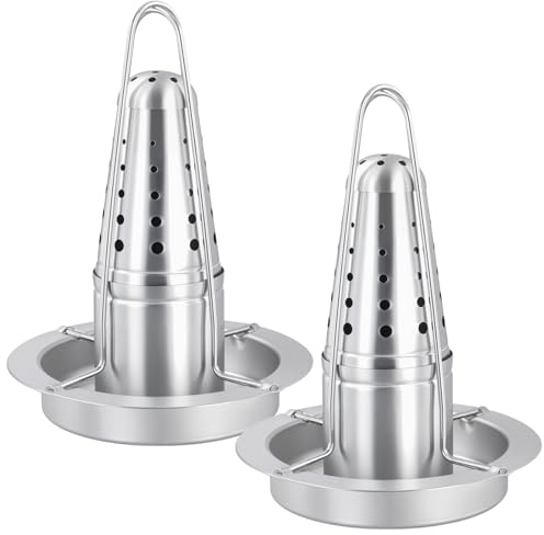 JIEHIN 2 stycken rostfritt stål kycklingstativ, stekpannor, kycklinghållare, vertikal kycklingstativ, grill, kycklinggrill, kycklingstekstekgryta för grill, 17,5 x 24 cm