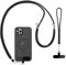 Caremore Telefon-Gürtel, 2 Stück – 1 x verstellbarer Halsgurt, 1 x Handgelenkgurt, 2 x schwarze Patches, langlebig, multifunktional, kompatibel mit den meisten Smartphones (schwarz)