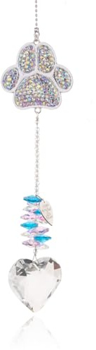 Wasise Pet Bereavement Gifts - Pet Memorial Gifts for Dogs, Dog Remembrance Gift with Sympathy Card, Crystal Heart Ornaments, Dreamy Suncatcher for Windows Hanging, Dog Paw Ornament Room Decor