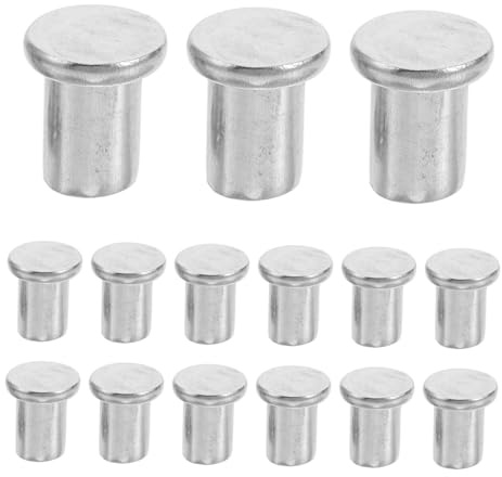 MAGICLULU 20piezas Remaches Metálicos De Cabeza Plana De Acero Inoxidable Remaches Resistentes Para Manualidades y Proyectos De Bricolaje Madera y Cuero