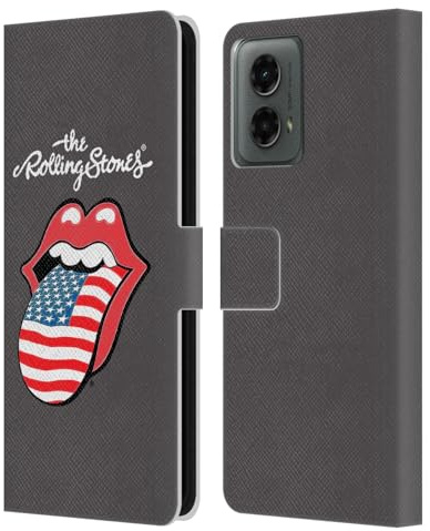 Head Case Designs Officially Licensed The Rolling Stones United States International Licks 1 Leather Wallet Case Compatible with Motorola Moto G (2024)