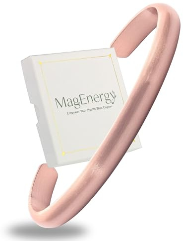 MagEnergy Kupferarmband für Männer & Frauen, handgefertigt | 100% reines Kupfer, roh, massiv & unbeschichtet, zeitloses tibetisches Armband in minimalistischem