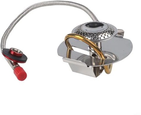 TONIXY Fornello da campeggio portatile a gas, bruciatore spaccato all'aperto dell'acciaio inossidabile 3200W, per escursionismo zaino in spalla