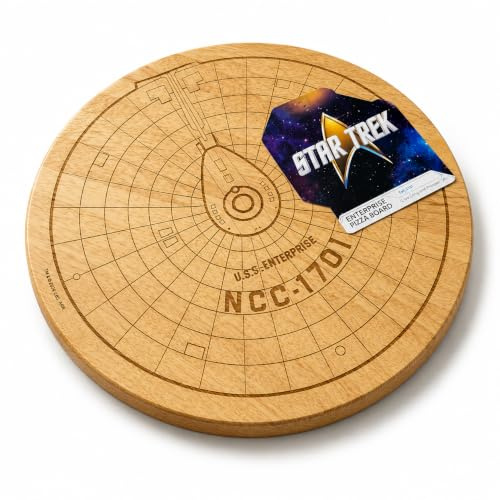 Star Trek™ Enterprise Pizza Cutting Board, 30.5 cm Diameter, Officially Licensed, Hardwood with Ship Design