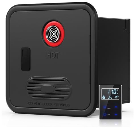 MANYOUYOU Durchlauferhitzer Für Wohnmobile, 55.000 Btu Propangas-Durchlauferhitzer Mit Fernbedienung, 12 V, 3,9 Gpm, Kompatibel Mit Allen Wohnmobilen, Campern Black