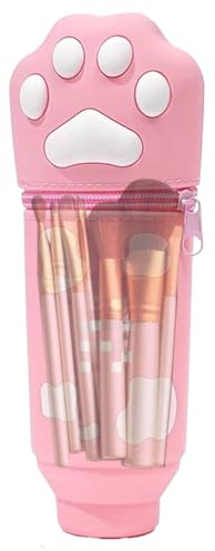 Cat Paw Pencil Case, Cute Cartoon Design, Portable Pen Case with Large Storage Space, Cat Paw Stationery Storage Bag, for Scissors, Correction Tape, Erasers, Sticky Notes, School