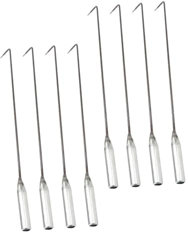 POPETPOP 8pcs BBQ Ash Cleaning Hooks Fire Pit Poker Tools Multi-Purpose Stove and Fireplace Garbage Removal Hooks for Home Heating and Barbecue Use 40cm Steel