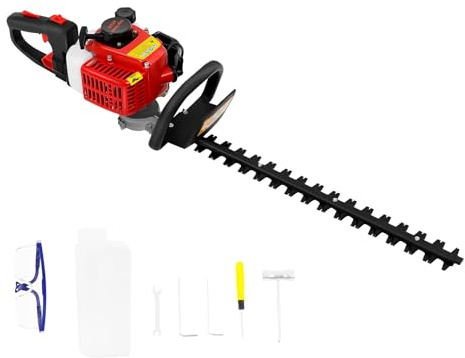 ROGONPDK Professionell bensin häcktrimmer 22,5 CC 0,65 KW/0,90 hk | motorhäcksax | 2-takt 9000 varv/min bensindriven häcktrimmer | för parker och trädgårdar