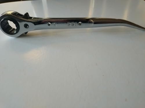 BBI LTD Flat Scaffold Spanner/Ratchet Podger 19 & 21 Double Action Steel Spanner Short Tail