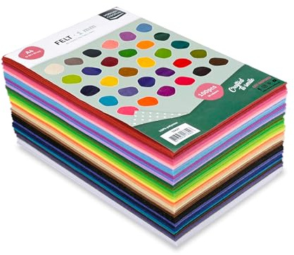 Vaessen Creative Filz Multipack A4 1mm 100Stück, 20x30 cm