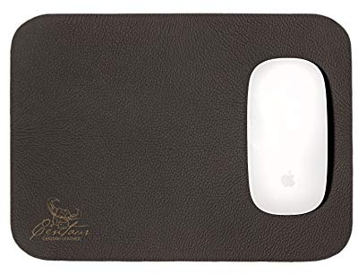 Centaur - Hochwertiges Leder Mousepad 25x18 cm Chocolate - Vintage Mauspad aus echtem Leder - Unterlage für Computermaus - Leather Pad - Handarbeit Made in Germany
