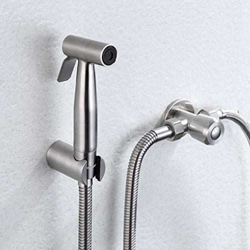 FZHLR Serbatoio Agganciato & Muro Wc Montato Bidet In Acciaio Inox Spazzolato A Mano Accessori Bidet Spruzzatore Doccetta Testa Del Rubinetto Completo