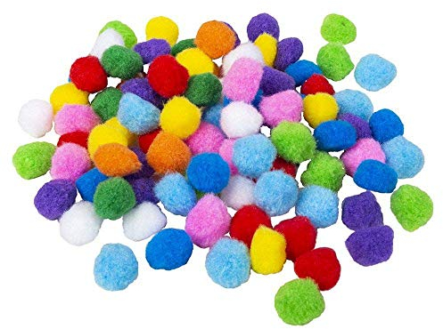 Boland 54454 - Satz 100 Pompon-Kugeln, Bommel, Plüschkugeln, Basteln, Geburtstag, Hochzeit, Geschenk