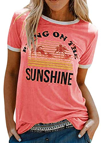 heekpek T-Shirt Femme Été Chemisier Chic T-Shirts Blouse Col Rond Tops Manches Courtes T Shirt Grande Taille Coton T Shirt Imprimé