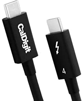 CalDigit Thunderbolt 4-Kabel, unterstützt Laden bei 100 W, 40 Gbit/s, kompatibel mit Thunderbolt 3 und USB-C, 2016+ MacBook Pro, Air, 2020+ M1 (0,8 m langes Thunderbolt 4- und USB 4-Kabel).