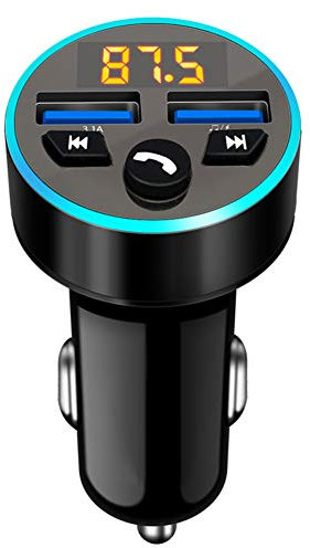 Ricevitore portatile Bluetooth 5.0 per auto, adattatore Bluetooth universale, lettore MP3 Bluetooth, adattatore per autoradio wireless, lettore musicale, kit vivavoce con caricatore a doppia porta USB