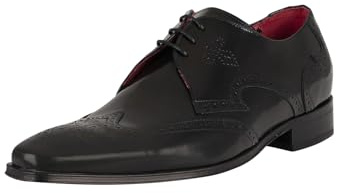 Jeffery West Herr Chaussures Derby Brogue En Cuir, Black, 43 EU