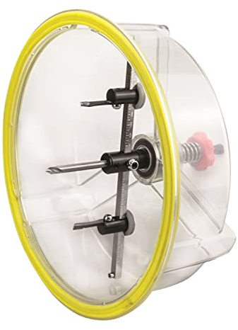 BOXTEC Hartmetall Kreisschneider BHC mit Schutzhaube stufenlos einstellbar im Koffer mit 4 Messern für Trockenbau, Holz, Kunststoff, Gipskarton