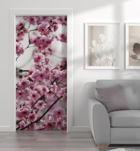 MyMaxxi Türtapete selbstklebend - Einteilige Türfolie 90x200 cm - Motiv: Kirschblüten Türklebefolie zum verschönern & bekleben der Tür - Türaufkleber aus Klebefolie