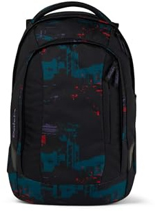 satch sleek Schulrucksack ergonomisch, 24 Liter, extra schlank Night Vision - Schwarz, Einheitsgröße