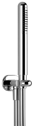 Gessi Goccia Brause-Set, mit Wandanschlussbogen 1/2 und Halterung, Schlauch 1,50 m und Antikalk-Handbrause aus Metall, 33773, Farbe: Weiß CN