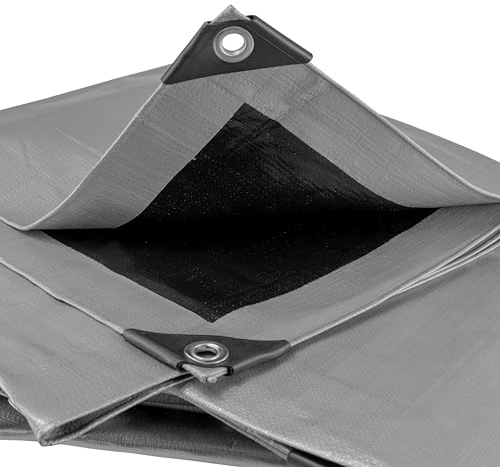 Tough heavy duty 260gsm waterproof tarpaulin/cover up tarp/garden dry storage sheeting,builders sheet,garden +camping (2m x 4m)