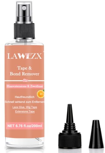 200ml Tape Extensions Löser, LAWEZX Bondinglöser und Tape Löser mit Zitrusduft, Extensions Löser, Schnell Wirkend Tape Remover für Tape in Extensions, Lace Front Perücken und Toupet-Systeme, Clear